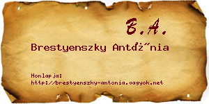 Brestyenszky Antónia névjegykártya